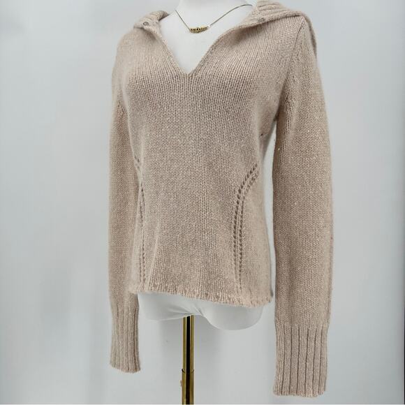$11SALE!!! Express Y2K Wool Angora Blend Cream Sweater Size M - Picture 1 of 10